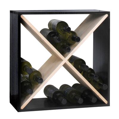 Produktbild f�r 'Weinregal 52 cm, X-Cube, schwarz-natur,  Sonder-Edition,  Korpus schwarz lackiert'