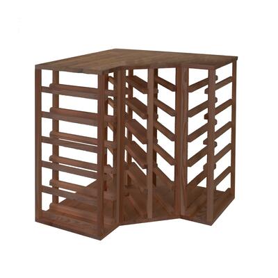 Produktbild f�r 'Weinregal 60 cm, Eckmodul, Kiefernholz braun gebeizt'