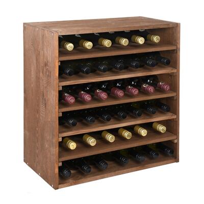 Produktbild f�r 'Weinregal 60 cm, Modul LINEA, Kiefernholz braun gebeizt'