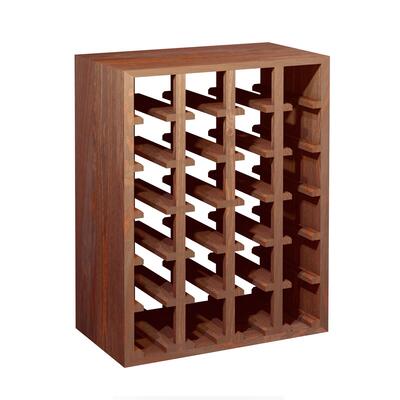 Produktbild f�r 'Weinregal 60 cm, Modul QUADRI schmal, Kiefernholz braun gebeizt'
