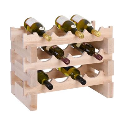 Produktbild f�r 'Weinregal CASANOVA-4 cm, Natur, 3 Reihen � 4 Fl.'