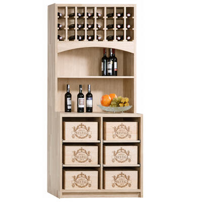 Produktbild f�r 'Weinregal PRESTIGE 6, Eiche massiv, mit Ausz�gen f. Weinkisten'
