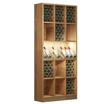 Produktbild f�r 'Weinregal PRESTIGE 9, mit Beleuchtung, Eichen-Holz braun gebeizt'