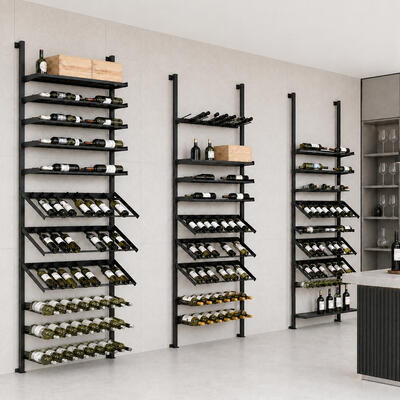 Produktbild f�r 'Weinregal-System BLACK PURE VARIO aus Metall zur Wandbefestigung, h�henverstellbar, modular'