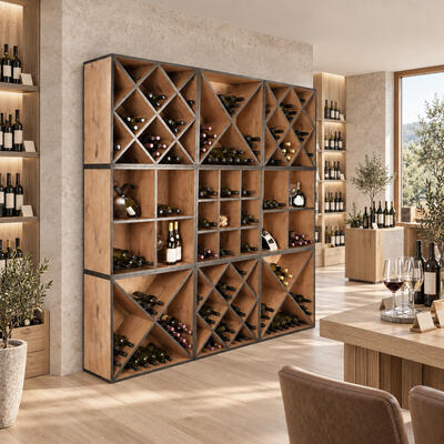 Produktbild f�r 'Weinregal-System CAVEPRO im Dekor Wildeiche mit Anthrazit-Kante'