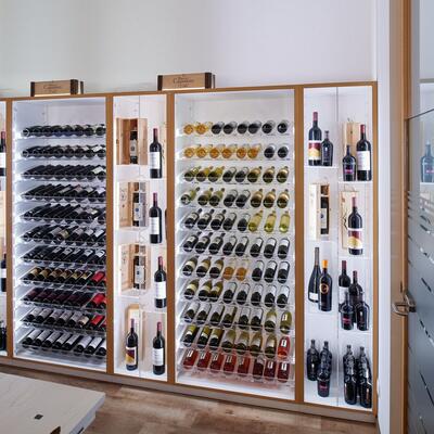 Produktbild f�r 'Weinregal-System Piemont, Tannenholz, Wei� lackiert mit hellbraun furnierter Erlenkante'
