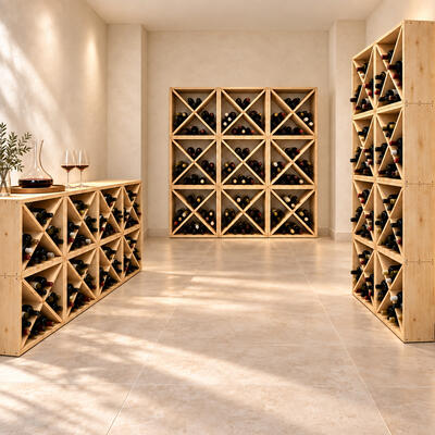 Weinregal 48 cm, Holz natur, Modul X für 24 Flaschen