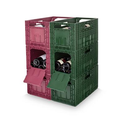 Produktbild f�r 'Weinregal WEINBOX, Rot/Gr�n, 6er-Set'