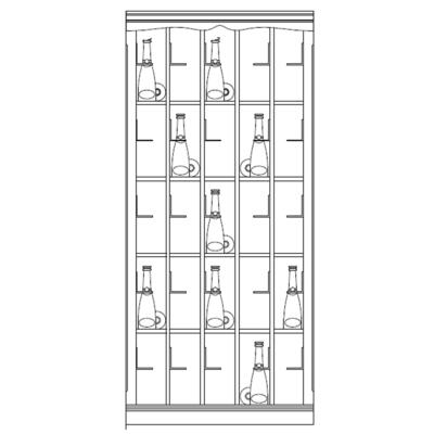 Produktbild f�r 'Weinregalsystem Barolo, Tannenholz, Modell 7, hellbraun'