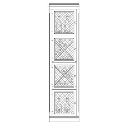 Produktbild f�r 'Weinregalsystem Piemont, Modell 4, mit Gittert�r, Eichenfurnier, dunkelbraun'