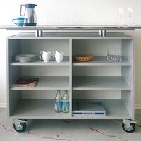 Produktbild f�r 'Theke mit Rollen Cool graphit H 113 x B 140 x T 53cm'