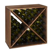 Produktbild f�r 'Weinregal 60 cm, Modul X-60, Kiefernholz braun gebeizt'