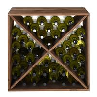 Produktbild f�r 'Weinregal 60 cm, Modul X-60, Kiefernholz braun gebeizt'