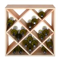 Produktbild f�r 'Weinregal 60 cm, Modul RAUTEN, Kiefernholz natur'