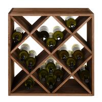 Produktbild f�r 'Weinregal 60 cm, Modul RAUTEN, Kiefernholz braun gebeizt'
