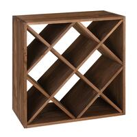 Produktbild f�r 'Weinregal 60 cm, Modul RAUTEN, Kiefernholz braun gebeizt'