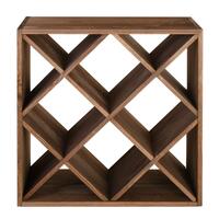 Produktbild f�r 'Weinregal 60 cm, Modul RAUTEN, Kiefernholz braun gebeizt'