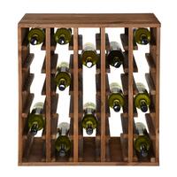Produktbild f�r 'Weinregal 60 cm, Modul QUADRI, Kiefernholz braun gebeizt'