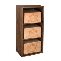 Produktbild f�r 'Weinregal BOX, Ausz�ge f�r Weinkisten, Kiefernholz braun gebeizt'