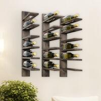 Produktbild f�r 'Wand-Weinregal PINOT, Holz f�r 6 Flaschen braun gebeizt'