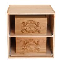 Produktbild f�r 'Weinregal 52 cm, Modul mit Ausz�gen f. Weinkisten, natur'