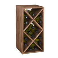 Produktbild f�r 'Weinregal Modul RAUTEN, 30cm schmal, Kiefernholz braun gebeizt'