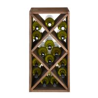 Produktbild f�r 'Weinregal Modul RAUTEN, 30cm schmal, Kiefernholz braun gebeizt'
