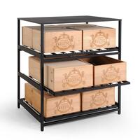Produktbild f�r 'Metall-Weinregal BLACK PURE, Modell 15 mit Ausz�gen f. Weinkisten, T 60 cm'