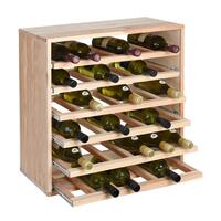Produktbild f�r 'Weinregal 60 cm mit Ausz�gen f. Einzelflaschen, Kiefernholz natur'