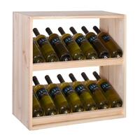 Produktbild f�r 'Weinregal 60 cm mit 2 Displays, Kiefernholz natur'