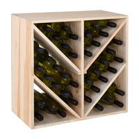 Produktbild f�r 'Weinregal 60 cm mit Diagonalf�chern, Kiefernholz natur'