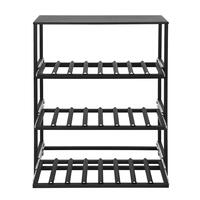 Produktbild f�r 'Metall-Weinregal BLACK PURE, Modell 14 mit Ausz�gen f. Weinkisten, T 30 cm'