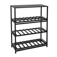 Produktbild f�r 'Metall-Weinregal BLACK PURE, Modell 14 mit Ausz�gen f. Weinkisten, T 30 cm'