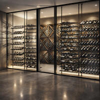 Produktbild f�r 'Metall-Weinregal BLACK PURE SELECT zur Deckenbefestigung, h�henverstellbar H 205-300cm'