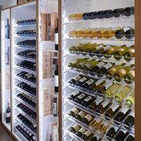 Produktbild f�r 'Weinregal-System Piemont, Tannenholz, Wei� lackiert mit hellbraun furnierter Erlenkante'