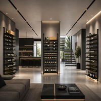 Produktbild f�r 'Weinregal-System BLACK PURE VARIO aus Metall zur Wandbefestigung, h�henverstellbar, modular'