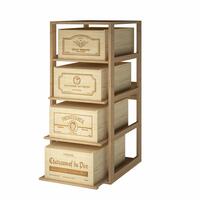 Produktbild f�r 'Weinkistenregal PROVINALIA, Modell 26, mit 4 Ausz�gen, aus Kiefernholz'