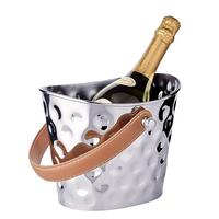 Produktbild f�r 'Wein-/Flaschenk�hler GILBERT, mit Ledergriff, geh�mmert'