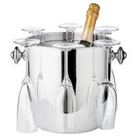 Produktbild f�r 'Flaschenk�hler GENEVA mit St�nder und Haltern f�r 6 Gl�ser'