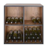Produktbild f�r 'Regalmodul mit 4 F�chern, Wildeiche mit Anthrazit-Kante'