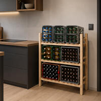 Produktbild f�r 'Getr�nkekisten-Regal / Holz-Regal f�r 6-12 Getr�nkekisten'