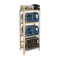 Getr�nkekisten-Regale aus Holz mit Abdeckplatte, Kiefer natur