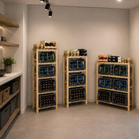 Produktbild f�r 'Getr�nkekisten-Regale aus Holz mit Abdeckplatte, Kiefer natur'