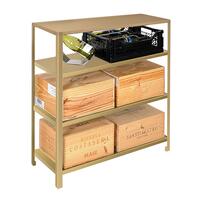 Produktbild f�r 'Metall-Lagerregal BLACK PURE, Modell 13 niedrig, gold pulverbeschichtet'
