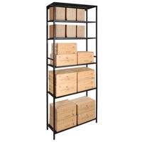 Produktbild f�r 'Metall-Lagerregal BLACK PURE, Modell 9 mit 5 Fachb�den, schwarz pulverbeschichtet'