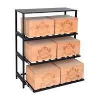Produktbild f�r 'Metall-Weinregal BLACK PURE, Modell 14 mit Ausz�gen f. Weinkisten, T 30 cm'