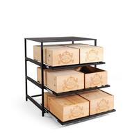 Produktbild f�r 'Metall-Weinregal BLACK PURE, Modell 15 mit Ausz�gen f. Weinkisten, T 60 cm'