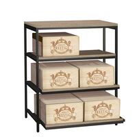 Produktbild f�r 'Metall-Weinregal BLACK PURE, Modell 6 mit Ausz�gen f. Weinkisten, T 60 cm'