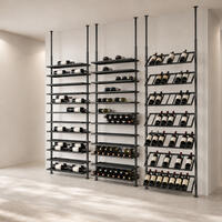 Produktbild f�r 'Metall-Weinregal BLACK PURE SELECT zur Deckenbefestigung, h�henverstellbar H 205-300cm'