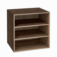 Regalmodul mit 2 Fachb�den, T 55 cm, Walnuss